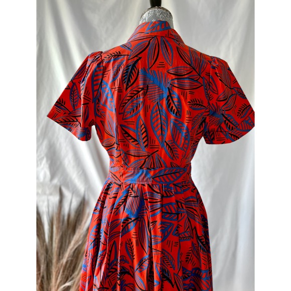 Alexis x Target Vintage Style Tropical Leaf Shirt Dress - Picture 8 of 12